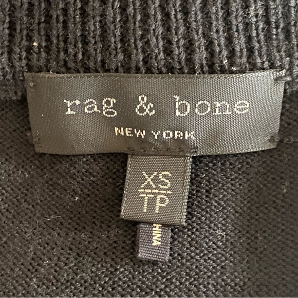 RAG & BONE Size XS Black & White Striped LILIAN SWEATER DRESS 100% Wool Modern - Picture 5 of 9